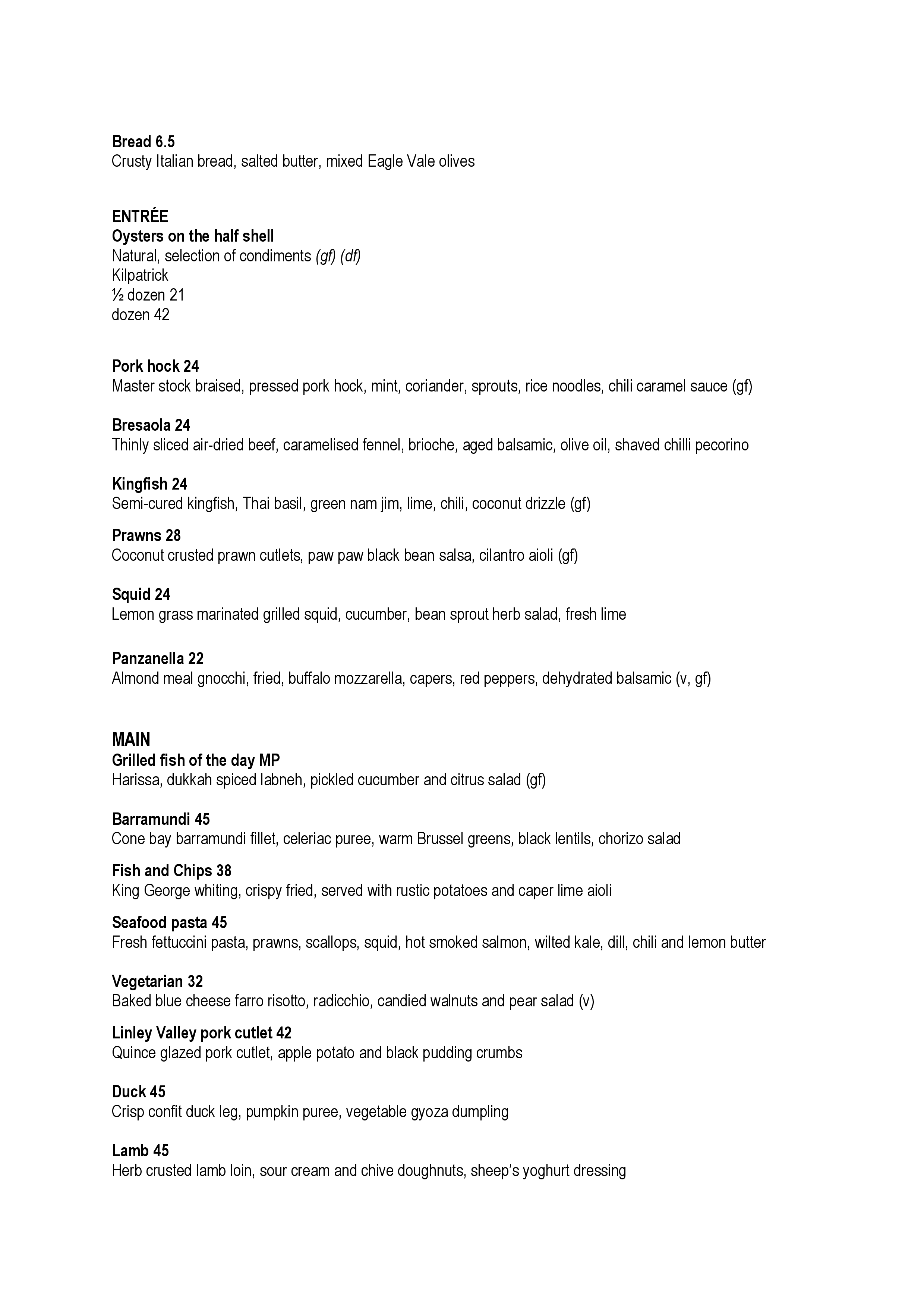 Matilda Bay Restaurant & Bar Menu Zomato Australia