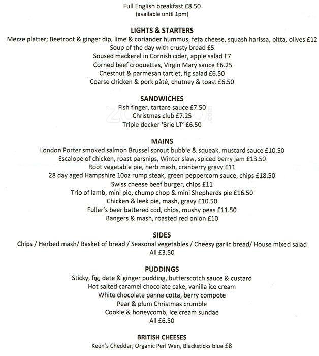 The Red Lion Menu, Menu for The Red Lion, Barnes, London Zomato UK