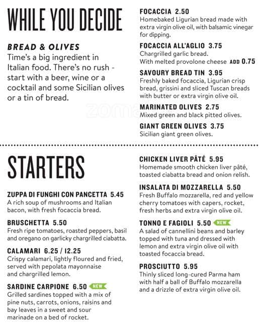 Carluccio's Menu, Menu for Carluccio's, Earlsfield, London Zomato UK