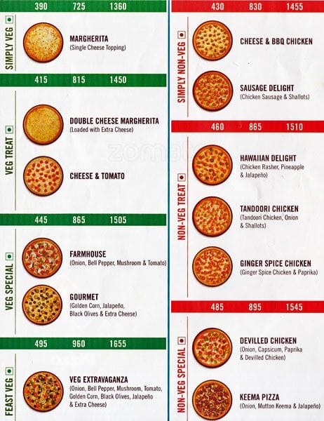 Domino's Pizza Menu, Menu for Domino's Pizza, Nugegoda, Colombo ...