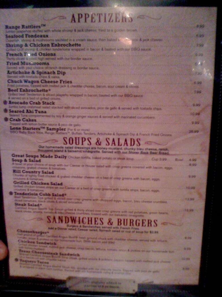 Saltgrass Steak House Menu, Menu for Saltgrass Steak House ...