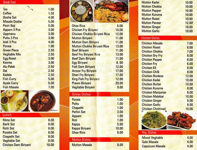 Malabar Star Restaurant Menu, Menu for Malabar Star Restaurant ...